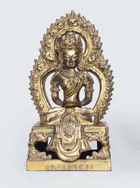 INCISED DEDICATION MARK DATED TO 1771 AND OF THE PERIOD A GILT-BRONZE FIGURE OF AMITAYUS